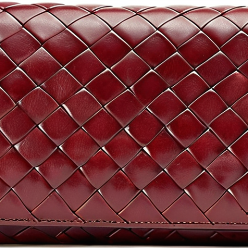 Home 4 **Bottega Veneta: Classic Intrecciato Leather Wallet** - Focus on the intricate woven leather texture, showcasing understated elegance and timeless design. Emphasize high-quality craftsmanship.