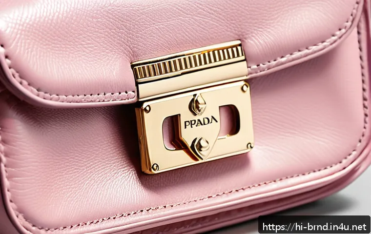 프라다와 구찌의 최신 럭셔리 백 - A close-up image of a luxury leather handbag from Prada, showcasing the high-quality texture with vi...